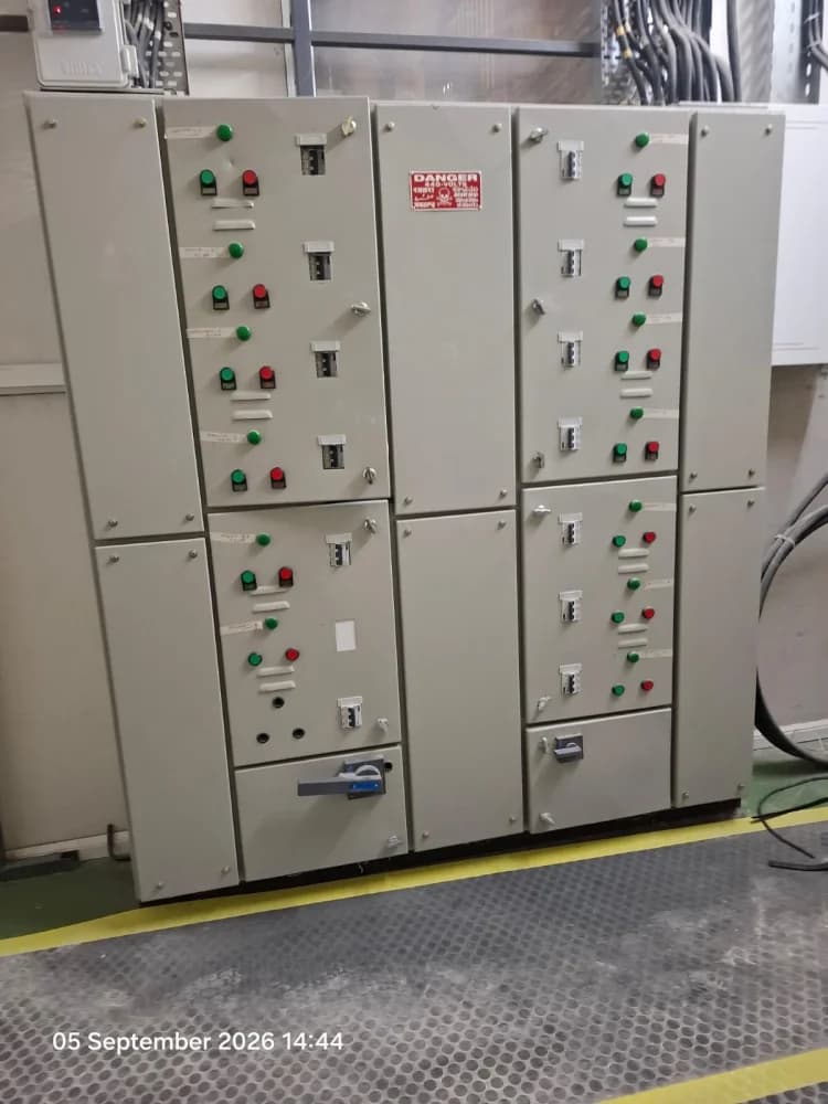 Sub-distribution panel with push-button stations, MCBs and isolators