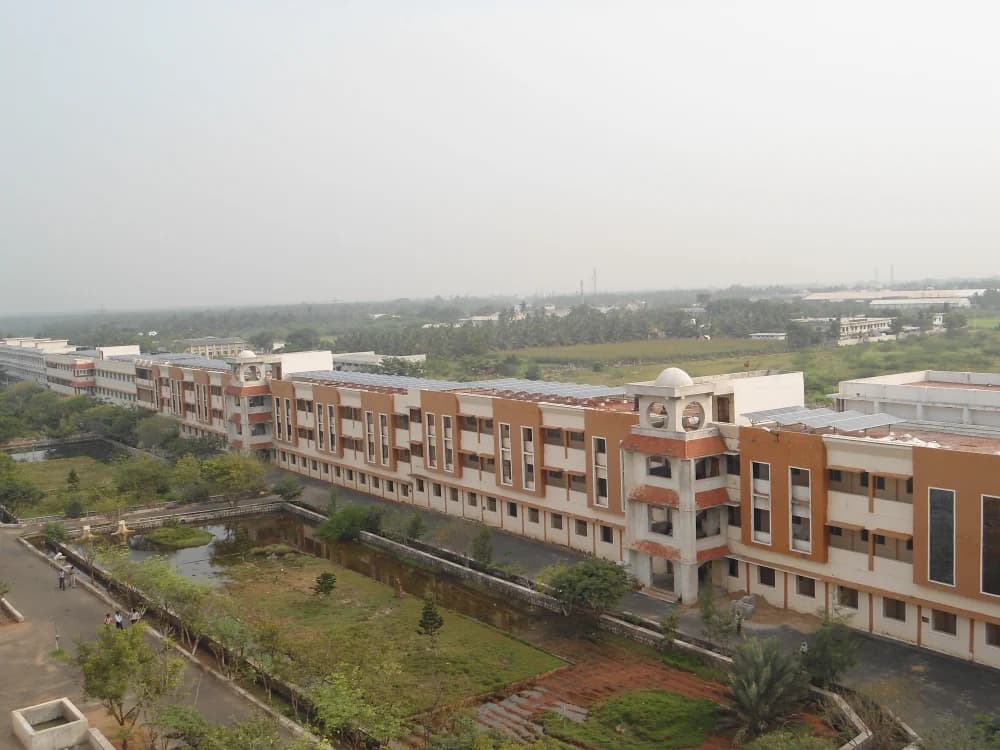 Aerial overview of campus rooftop solar plant